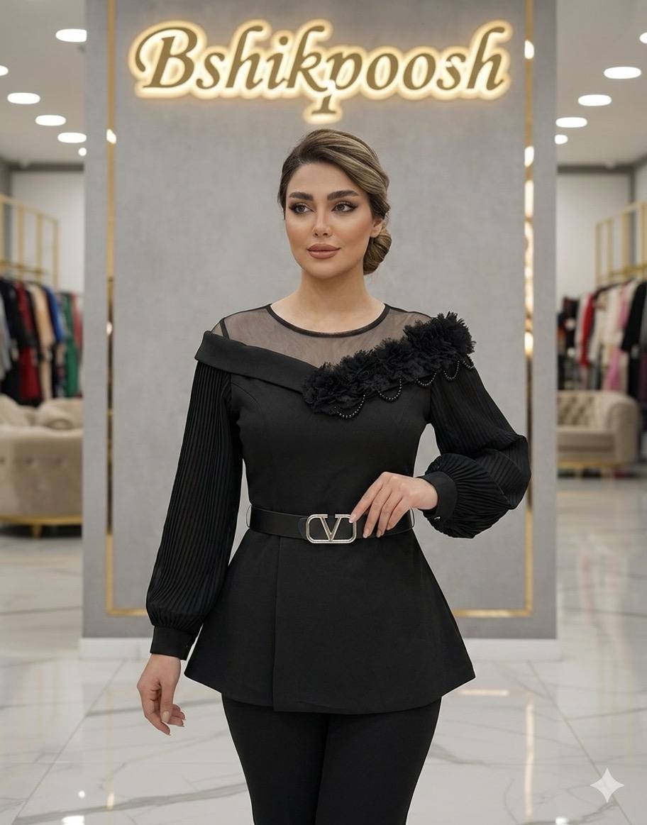 شومیز مجلسی شیک یقه گل زنانه و دخترانه