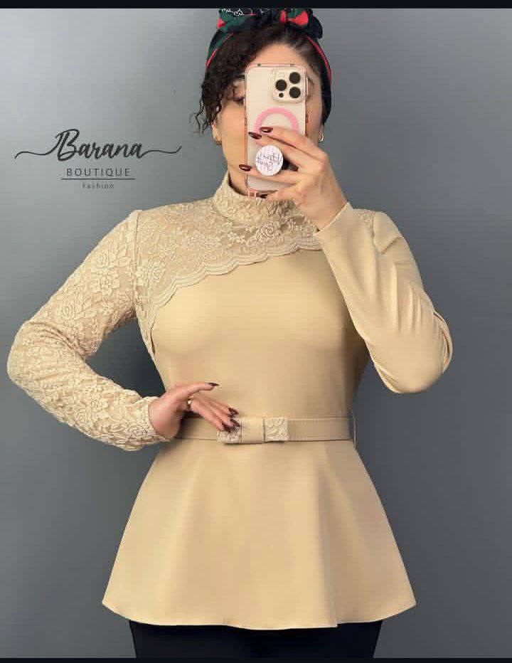 شومیز مجلسی رومی گیپور زنانه و دخترانه