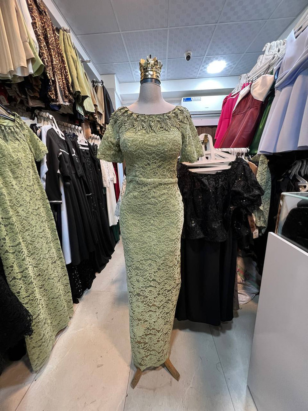 ماکسی مجلسی دانتل مخمل زنانه مدل ماهی حنا