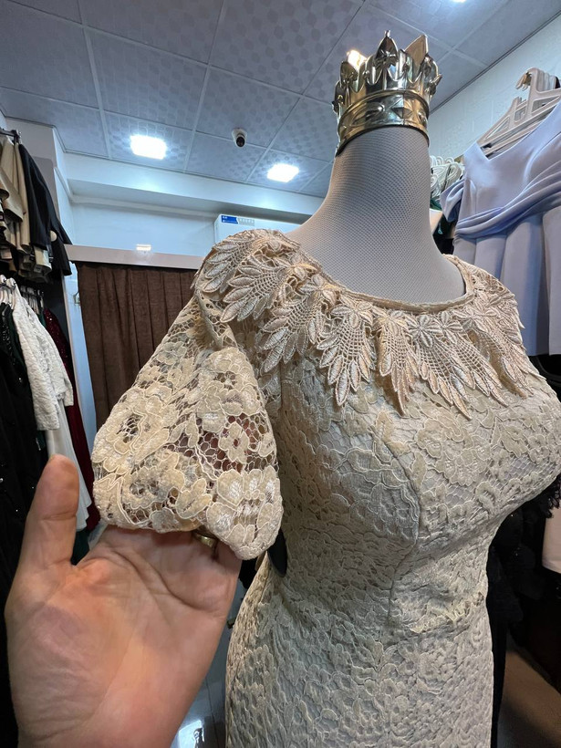 ماکسی مجلسی دانتل مخمل زنانه مدل ماهی حنا