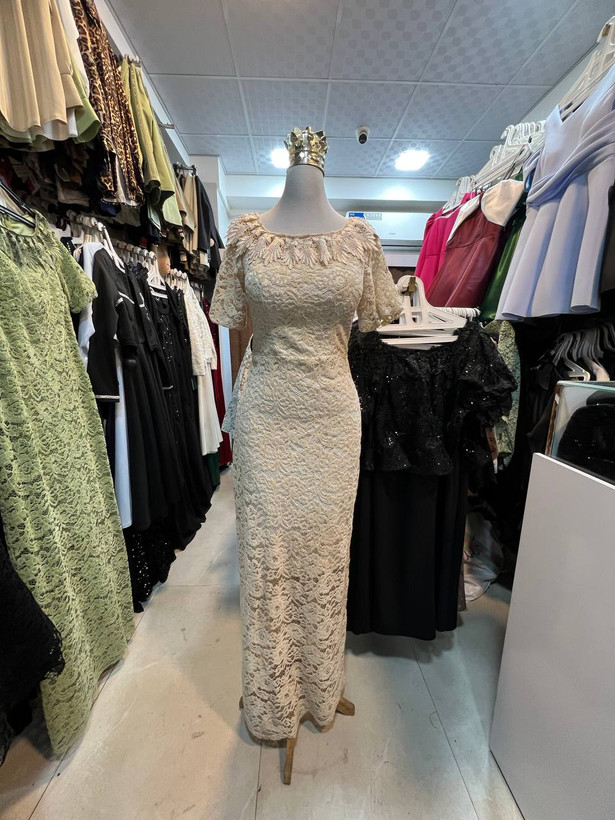 ماکسی مجلسی دانتل مخمل زنانه مدل ماهی حنا