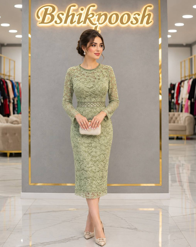 میدی مجلسی زنانه و دخترانه دانتل مخمل آنیل
