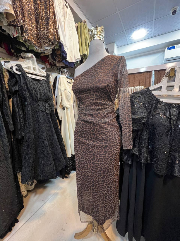 سارافون میدی مجلسی تور آستردار چاپی و نگینی زنانه و دخترانه سوژین