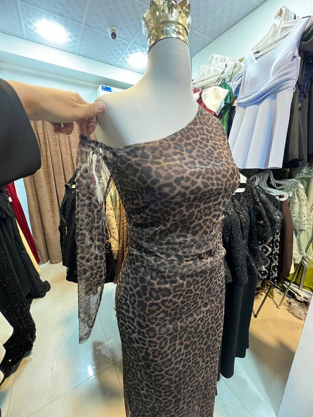 سارافون میدی مجلسی تور آستردار چاپی و نگینی زنانه و دخترانه سوژین