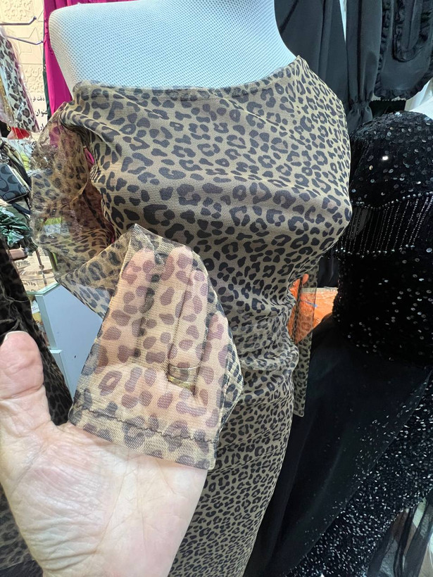 سارافون میدی مجلسی تور آستردار چاپی و نگینی زنانه و دخترانه سوژین