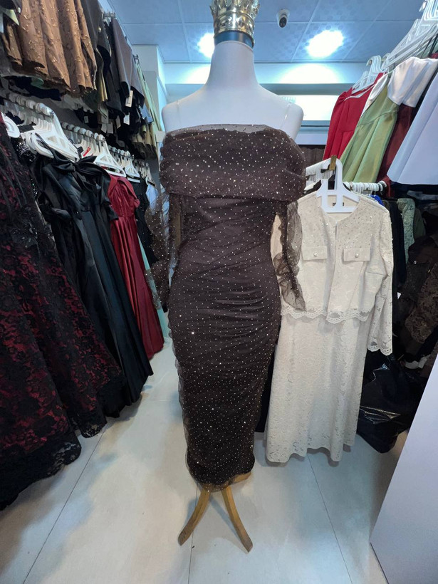 ماکسی مجلسی پینترستی تور کشی نگین دار چشمه