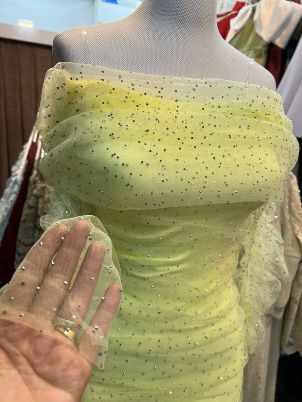 ماکسی مجلسی پینترستی تور کشی نگین دار چشمه